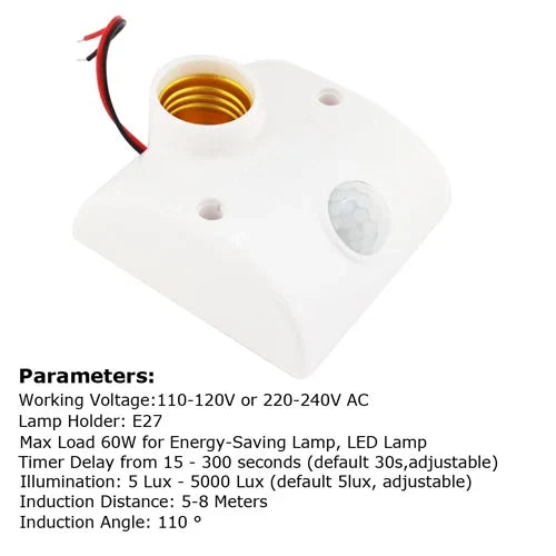 Human Motion Sensor Bulb Holder